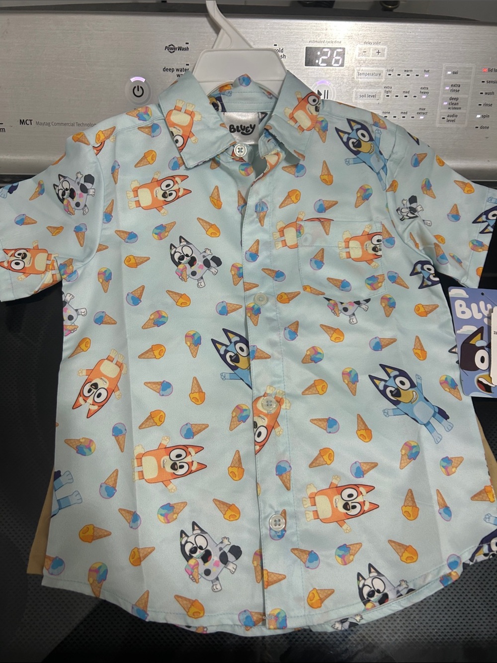 Boys 4t two piece outfit set new nwt bluey ice cream shorts button down top